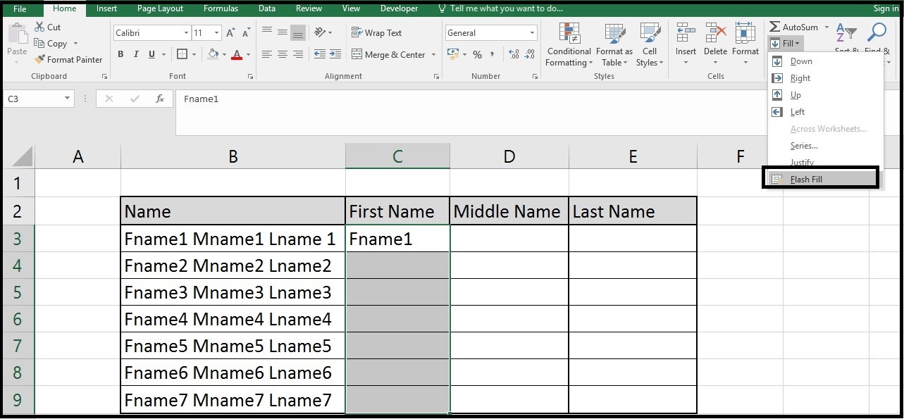 Separate Words Using Flash Fill In Excel Analytics Tuts